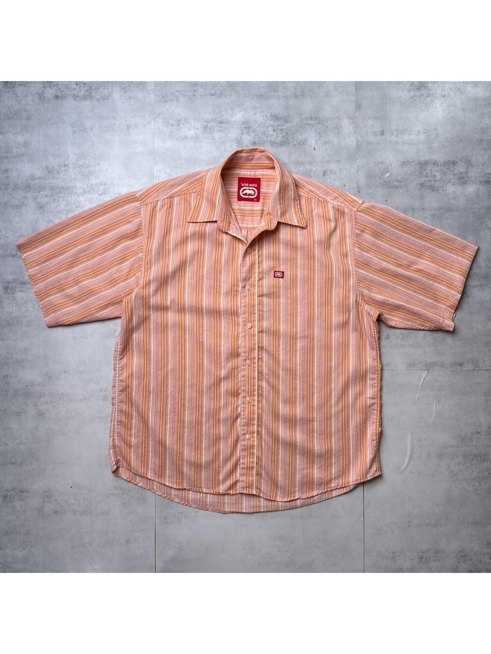 Y2K Ecko 00s Button Up Orange Short sleeve shirt